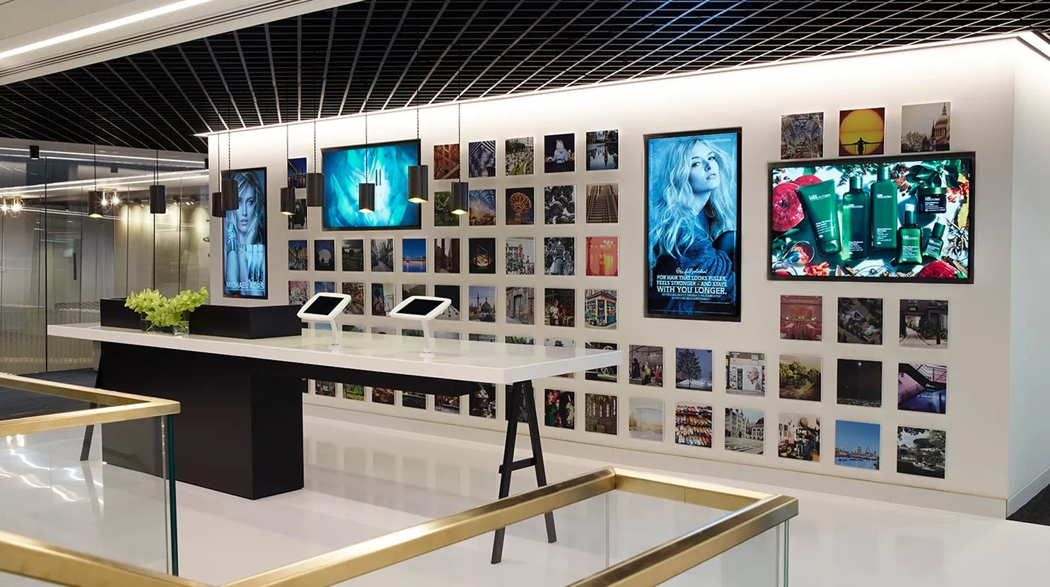 Estée Lauder Companies reception with digital display wall
